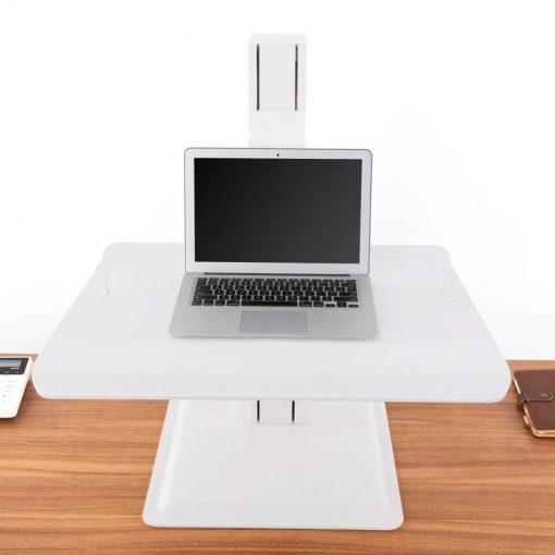 BT15 biały - nabiurkowa stacja robocza do pracy stojącej siedzącej do lapatopa monitora klawiatury