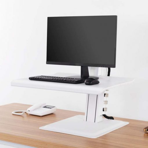 BT15 biały - nabiurkowa stacja robocza do pracy stojącej siedzącej do lapatopa monitora klawiatury