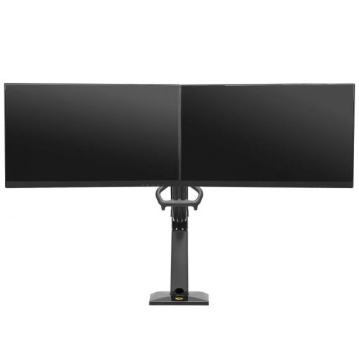 F32 czarny - uchwyt biurkowy na dwa monitory