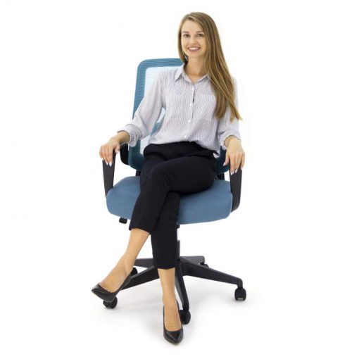 Ergonomiczny fotel biurowy Ergosolid AMO-70 niebieski